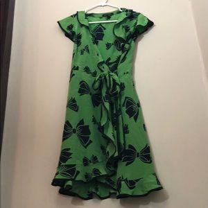 Nanette Lepore Bow Print Wrap Dress